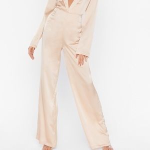 Nasty Gal Satin Wide-Leg Pants